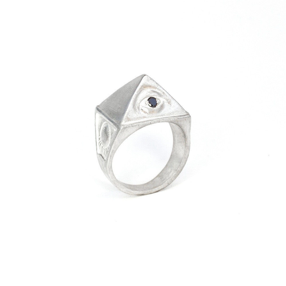 Sterling Silver & Black Diamond THELEMA RING